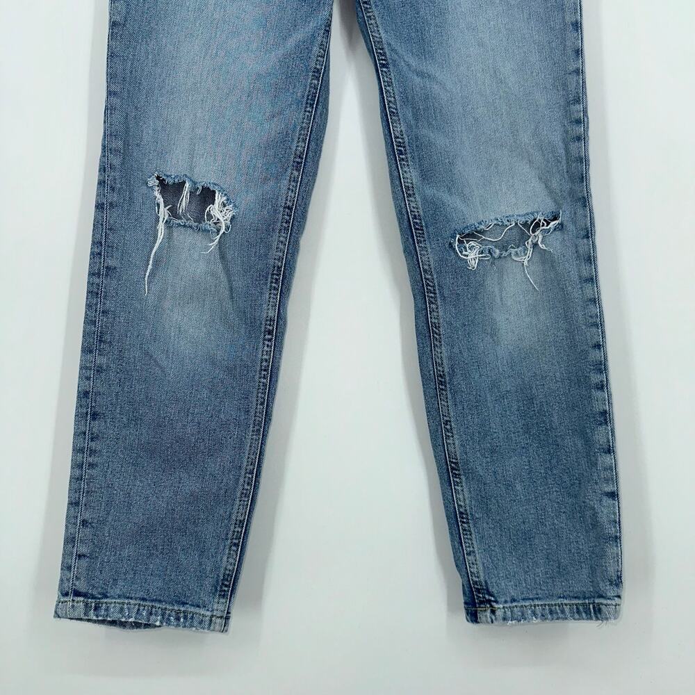 Anthropologie Pilcro High Rise Slim Straight Jeans Distressed Denim Medium Wash - Picture 6 of 10